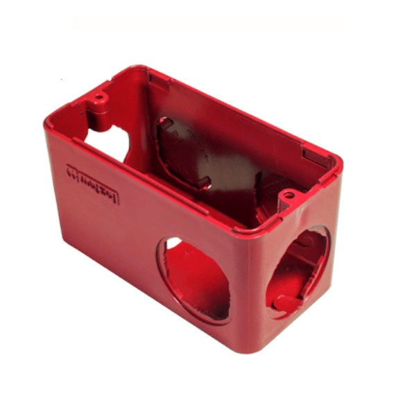 Condulete PVC Múltiplo L 6 Saídas 1/2"-3/4" sem Rosca sem Tampa e 4 Tampões sem Vedação Vermelho