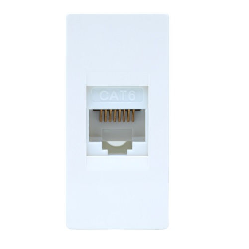 Módulo Módulo Tomada RJ45 8 Fios CAT6 PVC Branco Linha Unno