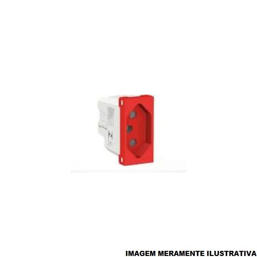 Módulo Módulo Tomada NBR 2P+T 20A/250VCA PVC Vermelho Linha Essence Orion