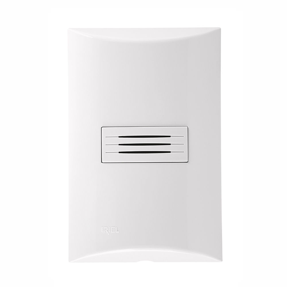 Campainha Cigarra Eletrônica 127VCA Branca Brava com Placa