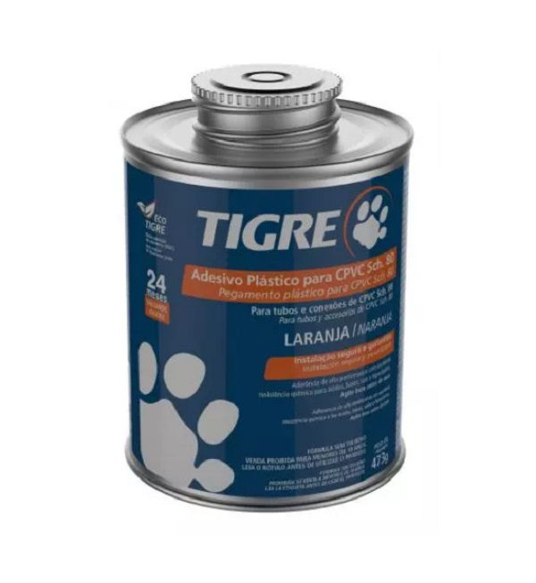 Adesivo Plástico Frasco para Tubos e Conexões Super CPVC 473ML Laranja Água Quente