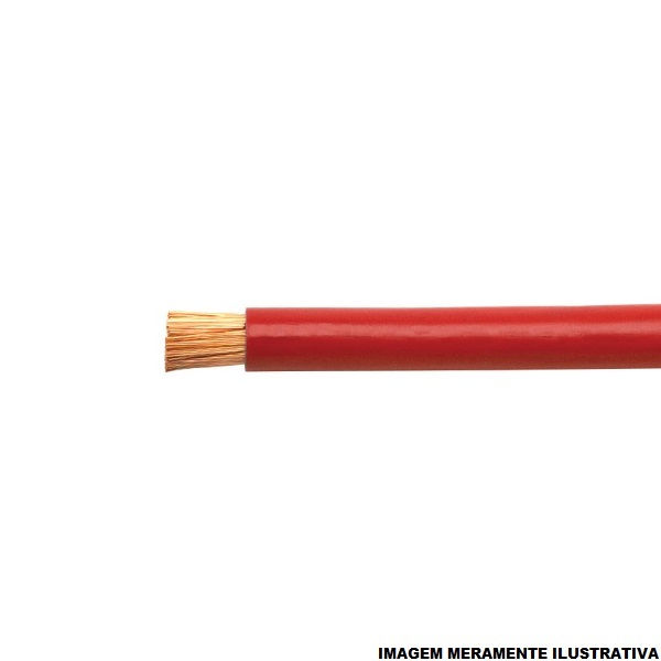 Cabo Cobre Isolado PVC 70G 750V 1x 4,00 mm² Flexível Vermelho NBR 247-3 Classe 5