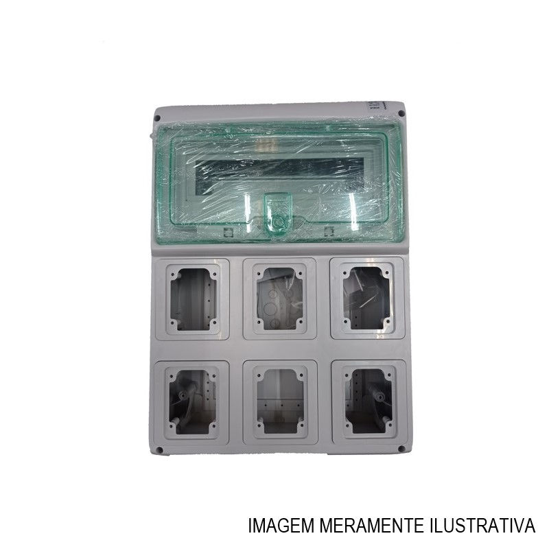 Quadro de Distribuição PVC Sobrepor 13 Disjuntores DIN com Barramento sem Geral Branco Porta Transparente Quasar