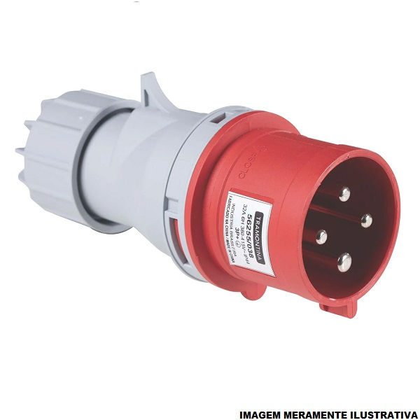 Acoplamento Móvel 3P+T 32A/380VCA Fêmea PVC Vermelho 6H IP44 Industrial