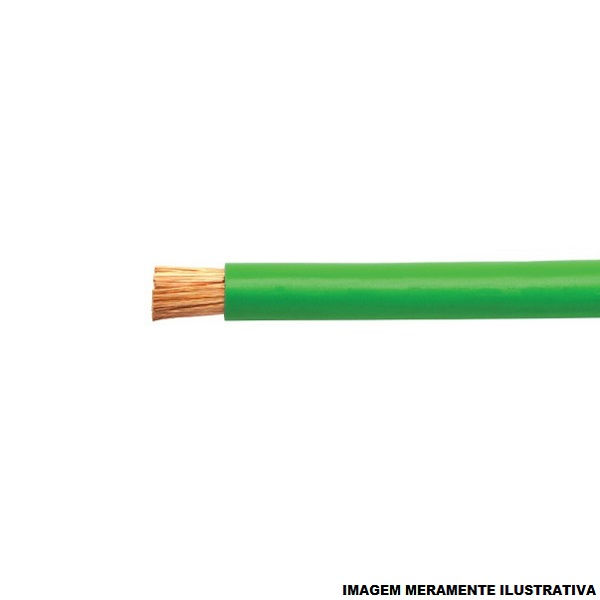 Cabo Cobre Isolado PVC 70G 750V 1x 2,50 mm² Flexível Verde NBR 247-3 Classe 5