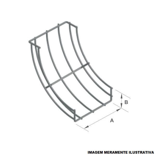 Curva 90G Vertical Galvanizada Eletrolítica Interna para Leito Aramado 50x50 mm 1/4