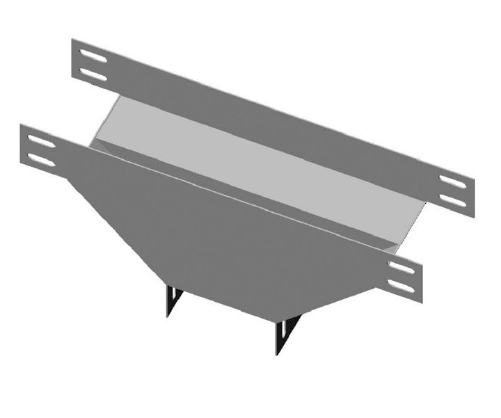 Te Liso Vertical Descida Lateral Galvanizado Eletrolítico para Eletrocalha 50x50 mm