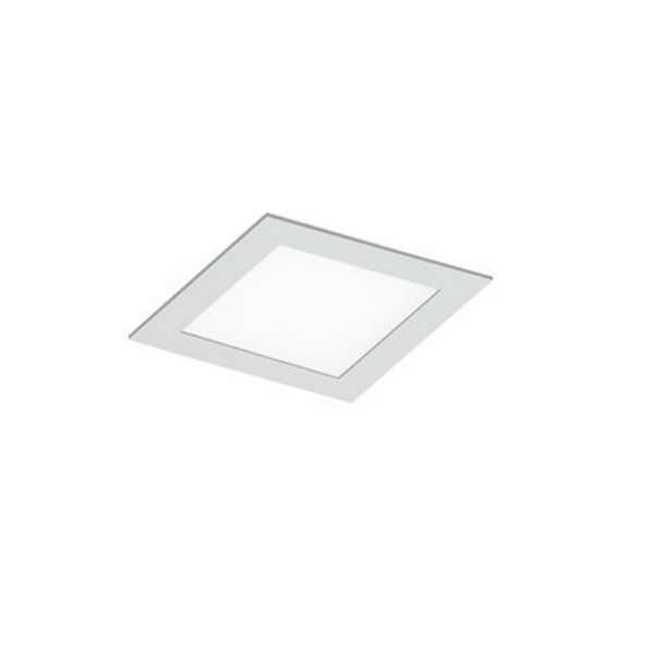 Plafon Embutir Quadrado 1x15W para Lâmpada Compacta Alumínio Fixo com Soquete E27 com Difusor Acrílico Transp Branco