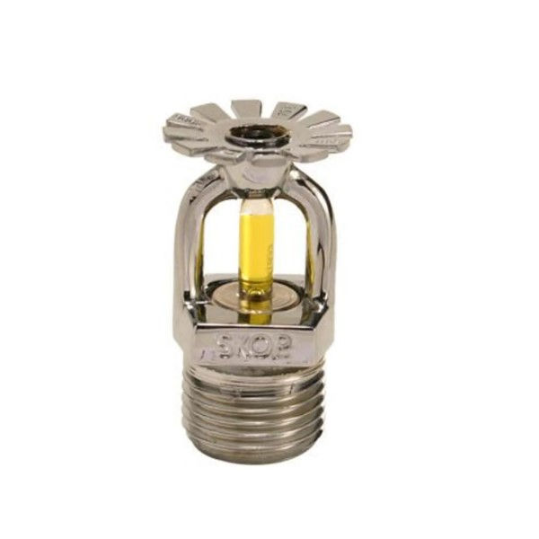 Sprinkler Padrão Pendente Cromado sem Canopla 79G Amarelo 1/2" com Rosca NPT Resposta Rápida ABNT/Ulbr