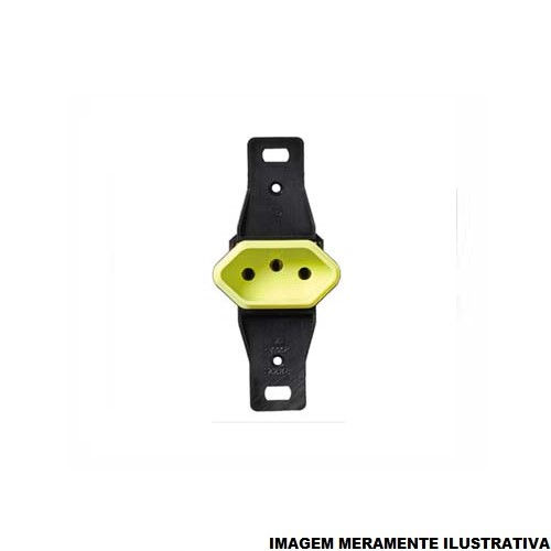 Tomada Embutir NBR 2P+T Embutir Horizontal 10A/250VCA sem Placa Preta/Mecanismo Preto Linha Tradicional para Placa 2 Funcoes.