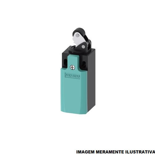 Fim de Curso Ação Lenta 3SE5232-0BE10 10A/AC15 250VCA Corpo PVC Caixa Estreita (31 mm) Alavanca Superior com Rolete PVC Pequeno (19 mm) 1NA+1NF Ruptura Positiva IP65