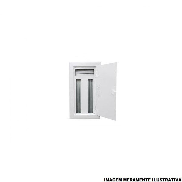 Quadro de Distribuição Quadro de Distribuição Metálico Embutir 44 Disjuntores DIN sem Barramento 100A com Geral Branco