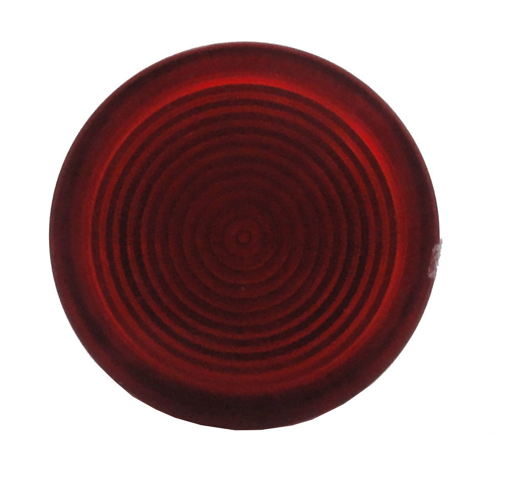 Sinaleiro Led PVC Saliente Lente Raiada sem LED 22 mm Vermelho
