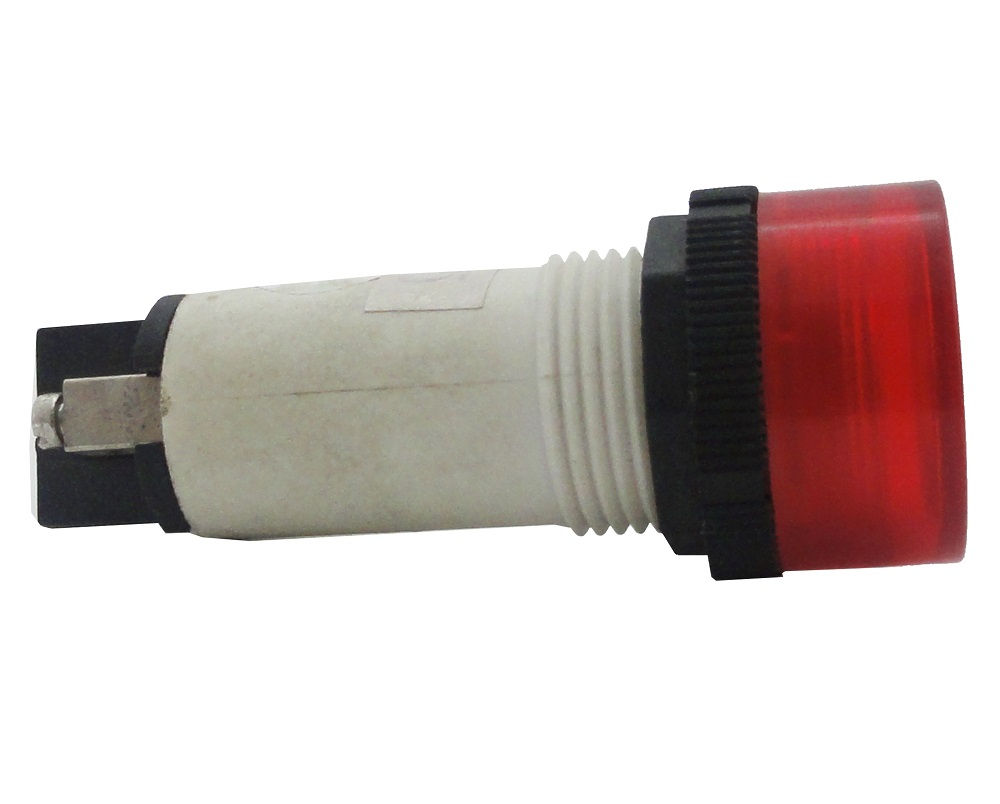 Sinaleiro Led PVC Saliente Lente Raiada sem LED 22 mm Vermelho