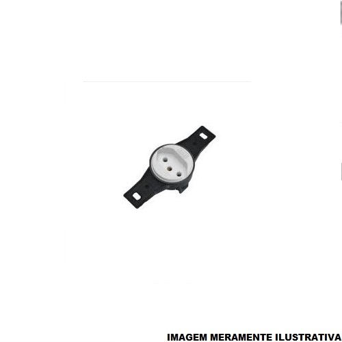 Tomada Embutir NBR 2P+T Embutir Redonda com Haste 20A/250VCA sem Placa Branca