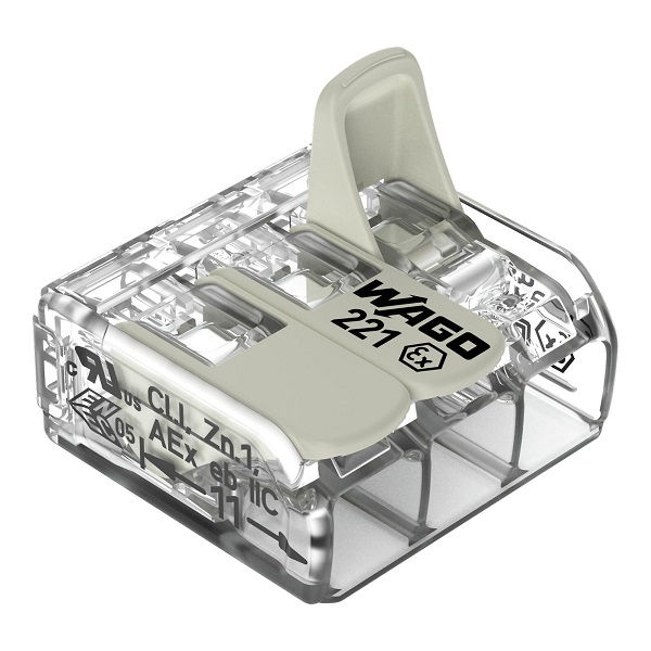 Conector Emenda Tripolar PVC para Cabos 0,2-4,00 mm² 440V Transparente com Alavanca