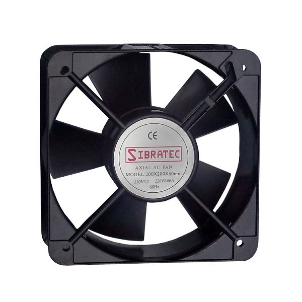 Ventilador Micro Alumínio Quadrado 200x200x60 mm Bivolt 60 Hz 2100 RPM Preto 20000H