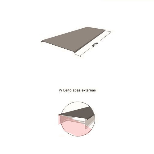 Tampa Encaixe para Leito Galvanizada Eletrolítica 250x3000 mm Chapa 16