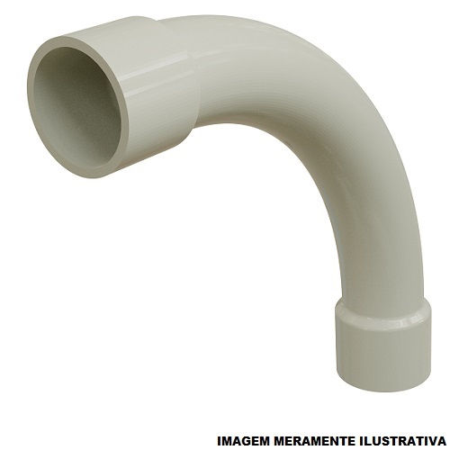 Curva 90G PVC Leve para Eletroduto 1" sem Rosca Branca