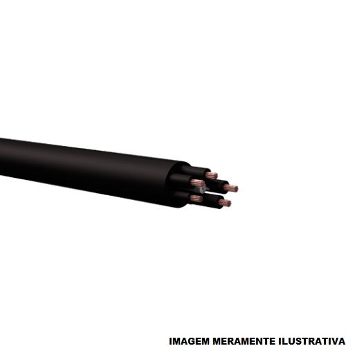 Cabo Cobre Isolado PVC 70G 500V 10x 1,00 mm² Controle Preto NBR 7289 Classe 5 (Vias Numeradas)