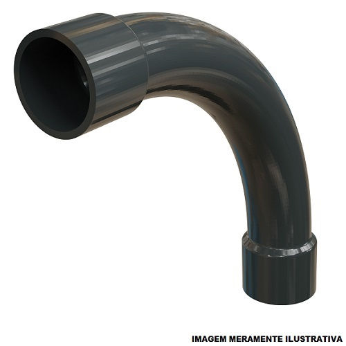 Curva 90G PVC Leve para Eletroduto 1/2" sem Rosca Cinza