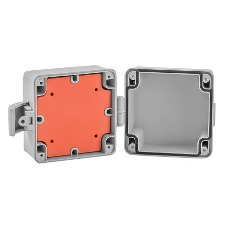 Quadro de Comando PVC 110x110x80 mm com Placa e Fecho Cinza IP66 Porta Opaca Rohdbox