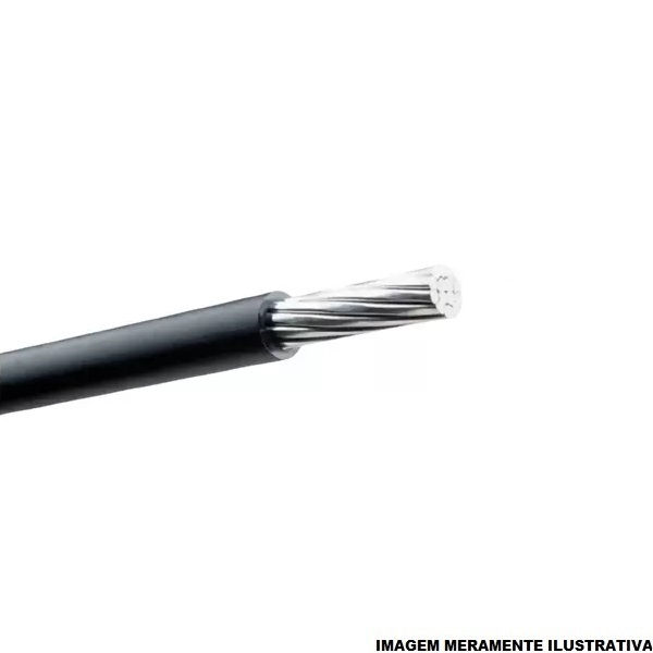 Cabo Alumínio Cabo Alumínio Isolado XLPE+PVC 90G 0,6/1 kV 1x 50,00 mm² Singelo Preto NBR 7287 Classe 2