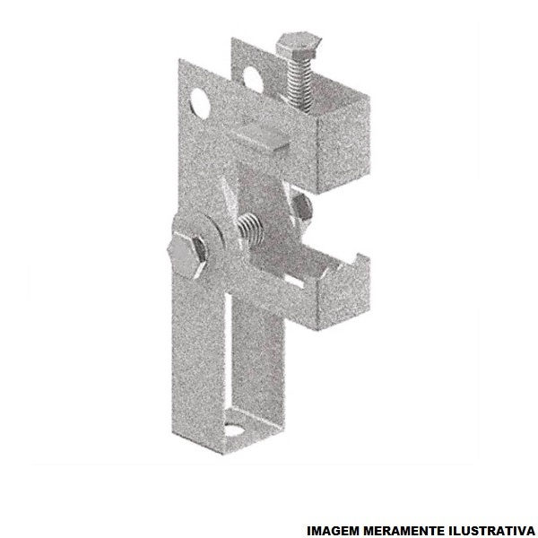 Grampo C com Balancim Galvanizado Eletrolítico para Perfilado 3/8" Completo