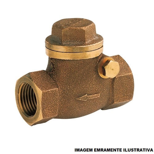 Válvula Válvula Bronze e Latão Retenção Horizontal com Portinhola sem Anel de Vedação 2" BSP Água Fria