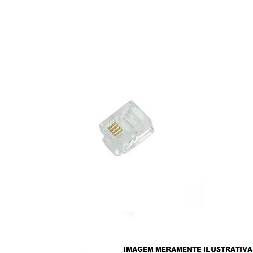 Plugue Macho RJ11 4 Fios Incolor