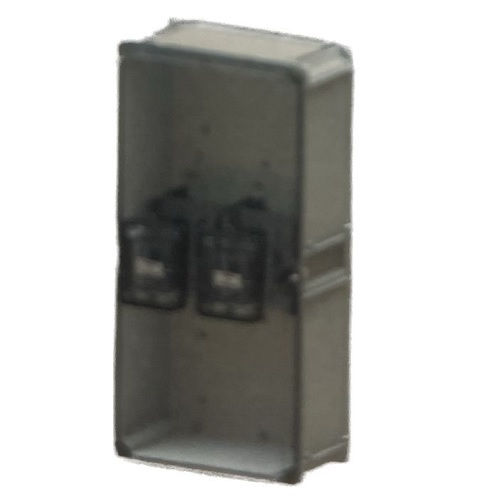 Caixa Proteção Medidor Modular Policarbonato 720x360x220 mm Cinza para 2 Disjuntores Até 250A com Visor Transparente Padrão Rge/CPFL