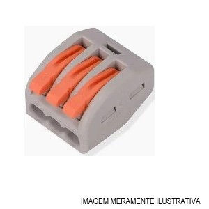 Conector Emenda Poliuretano 32A para Fios e Cabos 0,08-4,00 mm² 400V Cinza 3 Polos