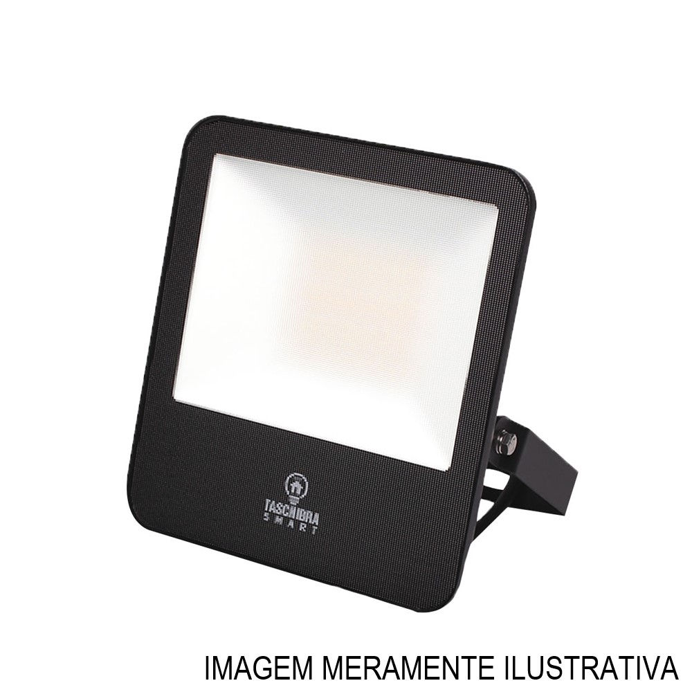 Projetor Led 50W Alumínio Smart Wi-fi RGB 5000 lm Bivolt Preto IP65 20.000H