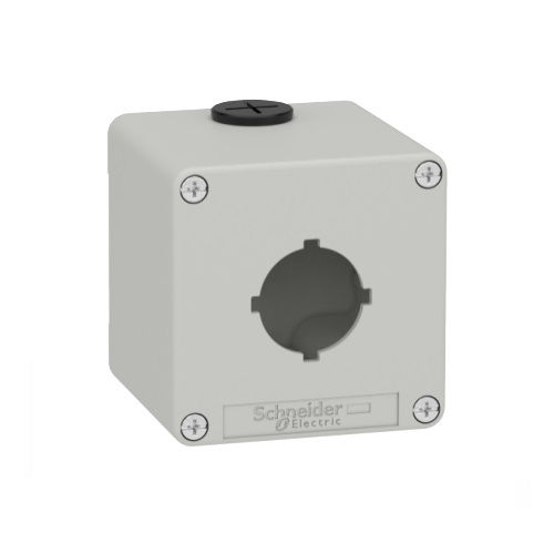 Caixa Botoeira Centralizada Metálica 80x80x77 mm com 1 Furo 30 mm² Cinza