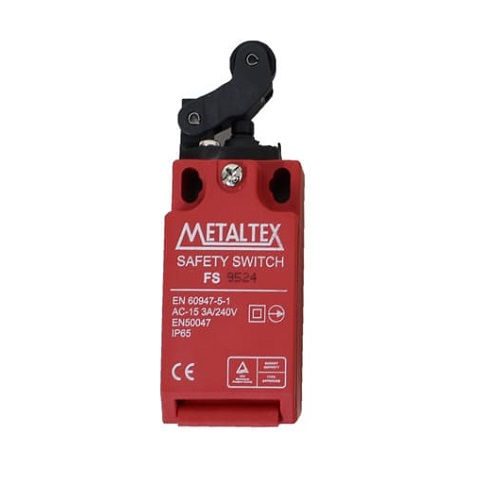 Fim de Curso Ação Lenta FS95 3A 220VCA Corpo Metálico Caixa Estreita com Alavanca e Rolete 1NA+2NF