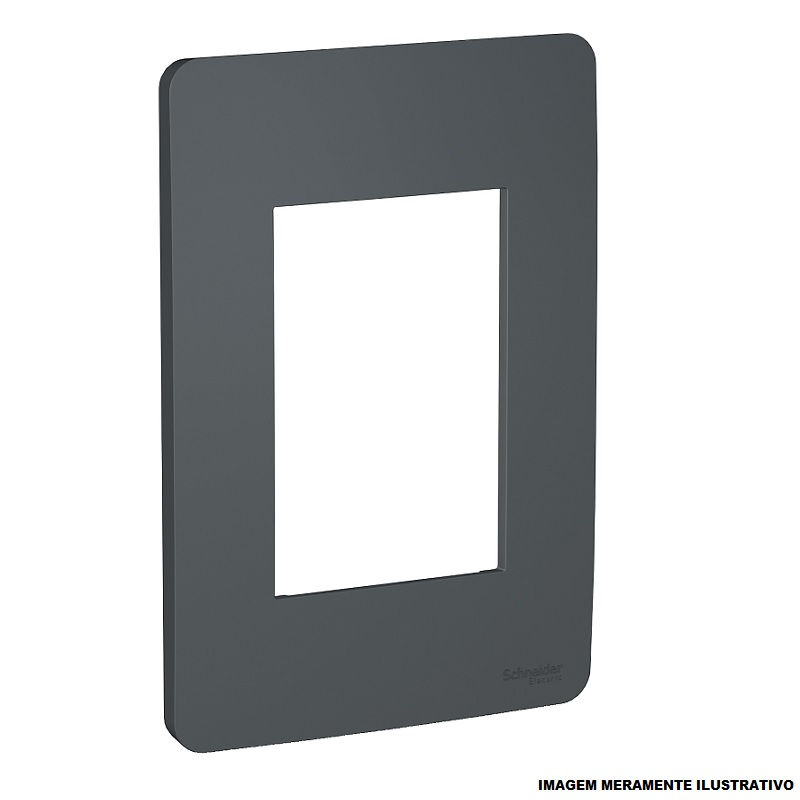 Placa PVC para 3 Módulos 4x2 Preta Linha Essence Orion Stellar Black