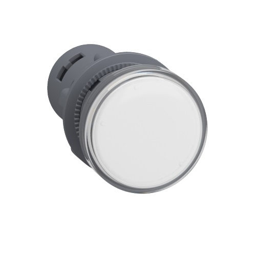 Sinaleiro Led PVC Faceado Lente Lisa com LED 22 mm 110VCA Branco