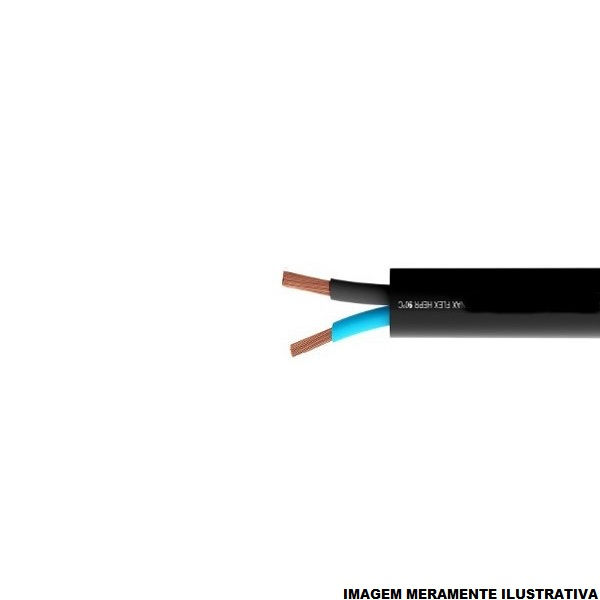 Cabo Cobre Isolado HEPR 90G 0,6/1 kV 2x 6,00 mm² NAX FLEX Preto NBR 7286 Classe 5