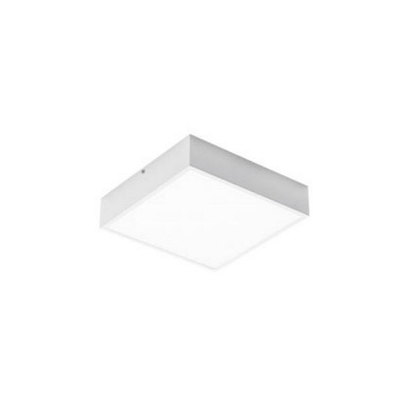 Plafon Sobrepor Quadrado 3x20W para Lâmpada Compacta Alumínio Fixo com Soquete E27 com Vidro Fosco Branco