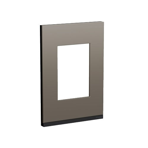 Placa PVC para 3 Módulos 4x2 Cinza Linha Essence Orion Axis Grey com Suporte