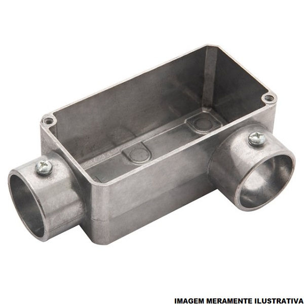 Condulete Alumínio Tipo LL 1" com Rosca BSP com Tampa Cega com Vedação Cinza com Parafuso Organometalico