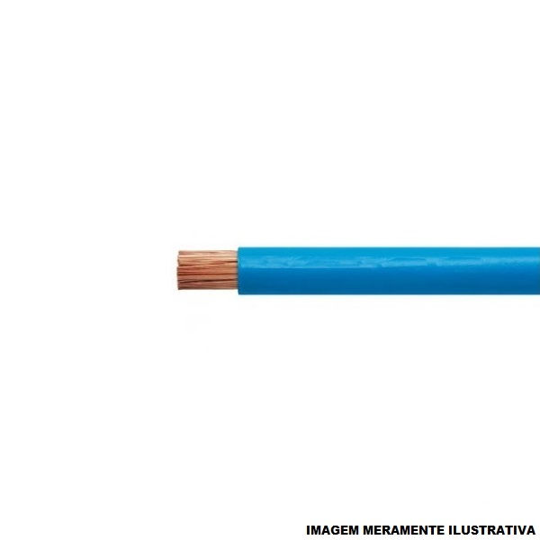 Cabo Cobre Isolado PVC 70G 750V 1x 10,00 mm² Flexível Azul NBR 247-3 Classe 5