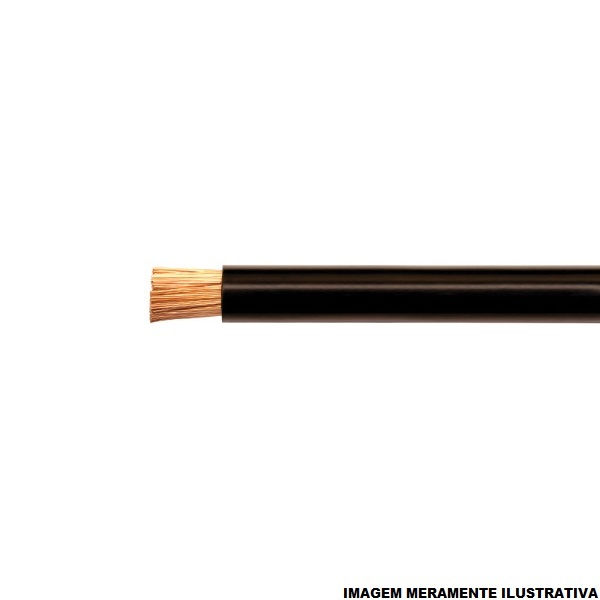 Cabo Cobre Isolado PVC 70G 750V 1x 6,00 mm² Flexível Preto NBR 247-3 Classe 5