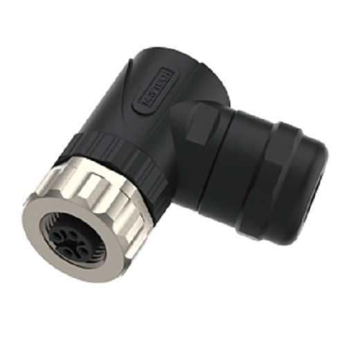 Conector Fêmea 90G para Sensor 4 Pinos NYLON M12 IP67