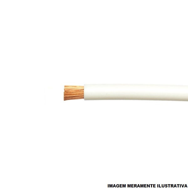 Cabo Cobre Isolado PVC 70G 750V 1x 6,00 mm² Flexível Branco NBR 247-3 Classe 5