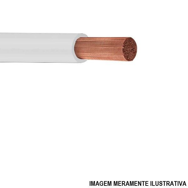 Cabo Cobre Isolado Silicone 200G 750V 1x 10,00 mm² Flexível Branco