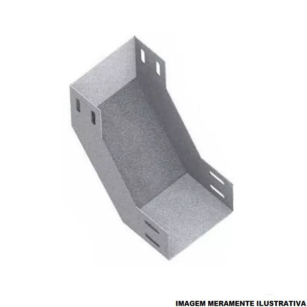 Curva 90G Vertical Lisa Galvanizada Eletrolítica Interna para Eletrocalha 100x100 mm