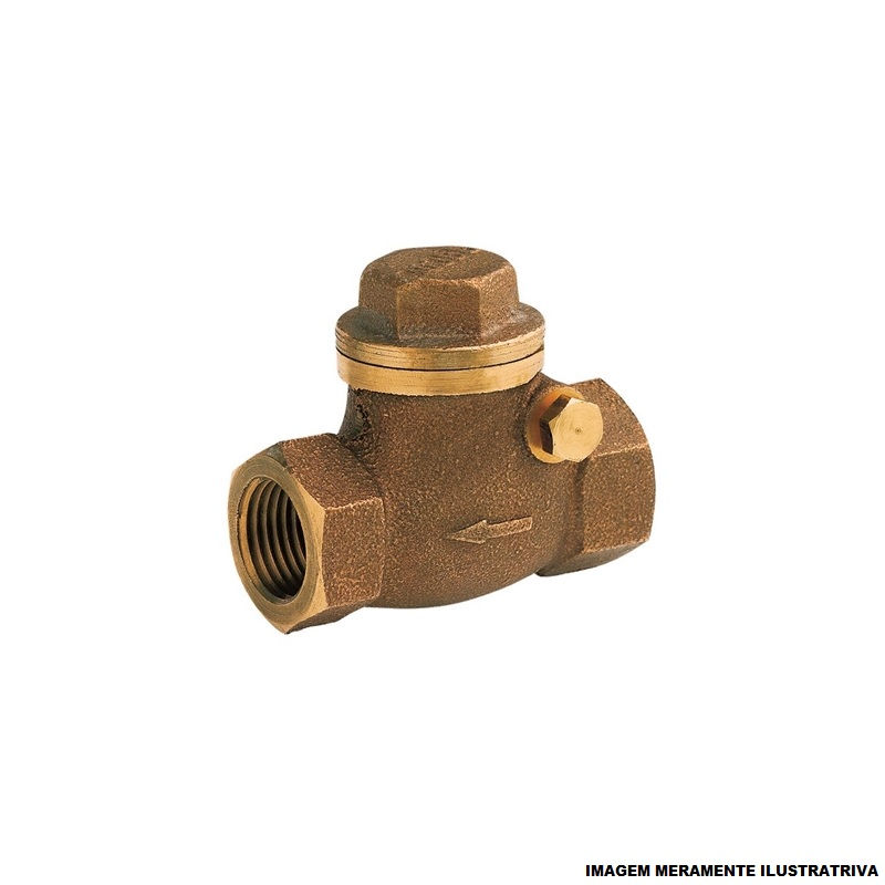 Válvula Válvula Bronze e Latão Retenção Horizontal com Portinhola Rosqueável 4" BSP Água Fria