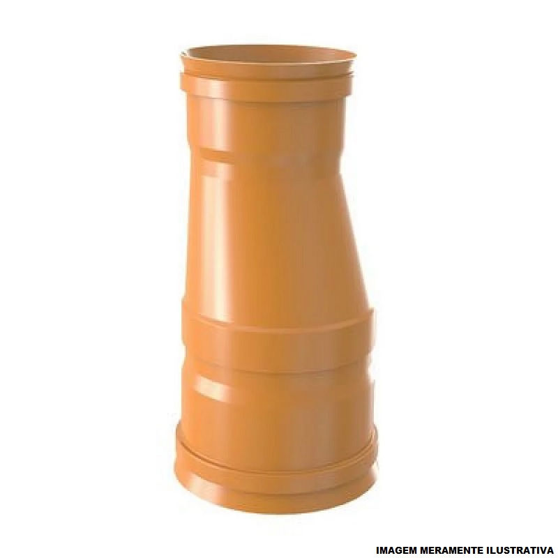 Redução Redução Excêntrica PVC sem Anel 150x100 mm Coletor Laranja Esgoto Bolsa-Bolsa Corrugado