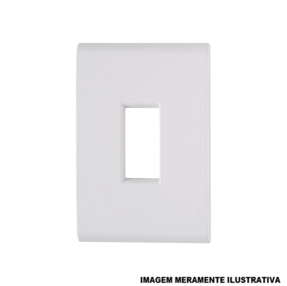 Placa PVC para 1 Módulo Horizontal 4x2 Branca Linha Essence Orion